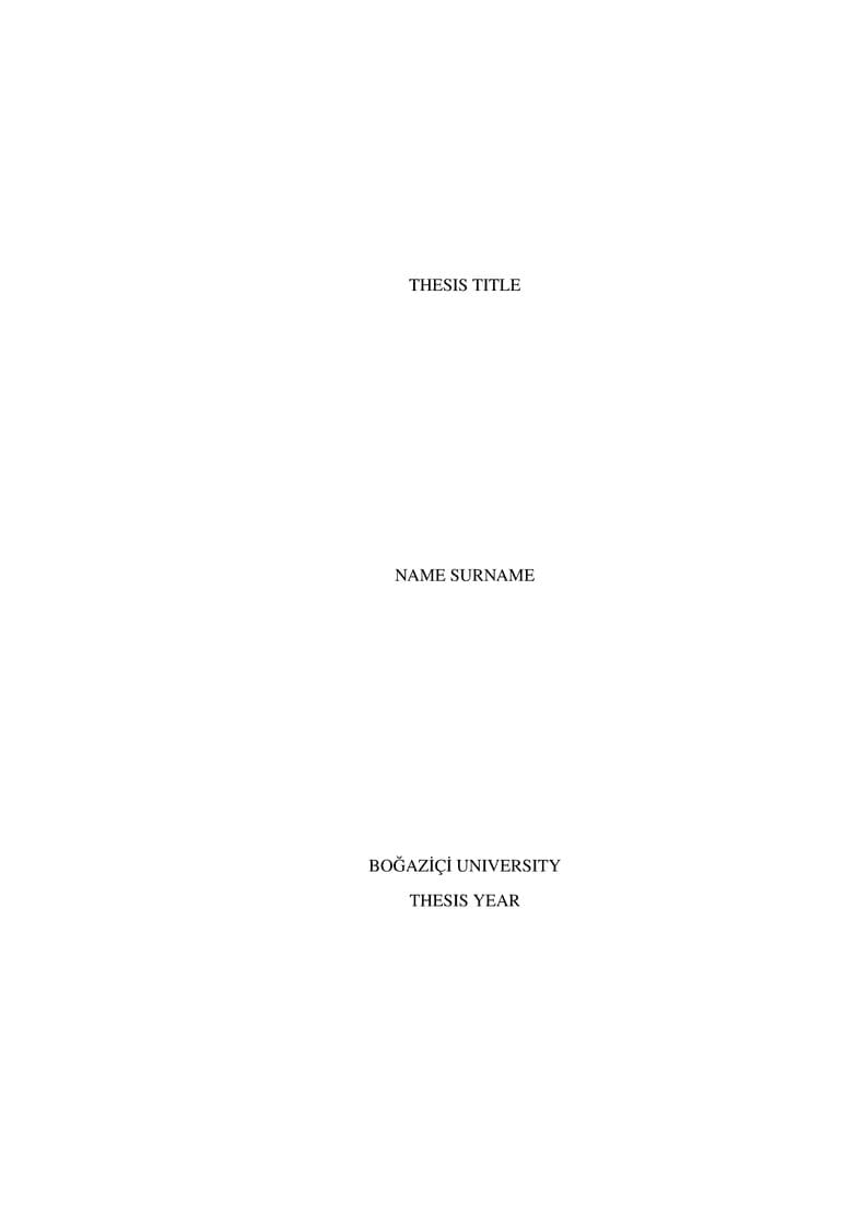 BOUN SBE Thesis Template (unofficial)