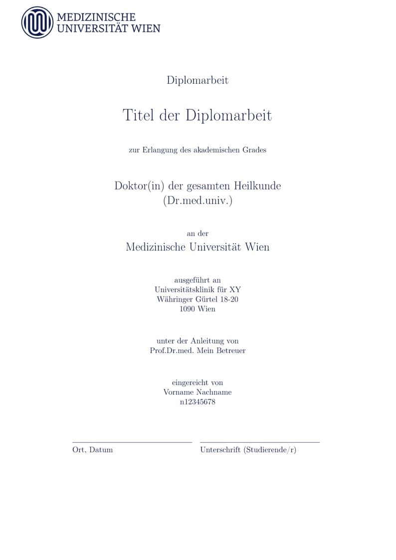 Template Thesis / Diplomarbeit MUW
