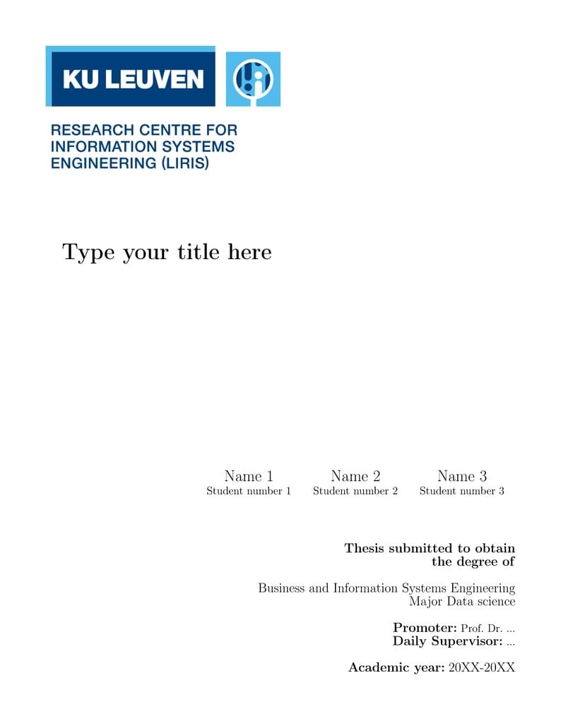Thesis Group report template KU Leuven LIRIS EN