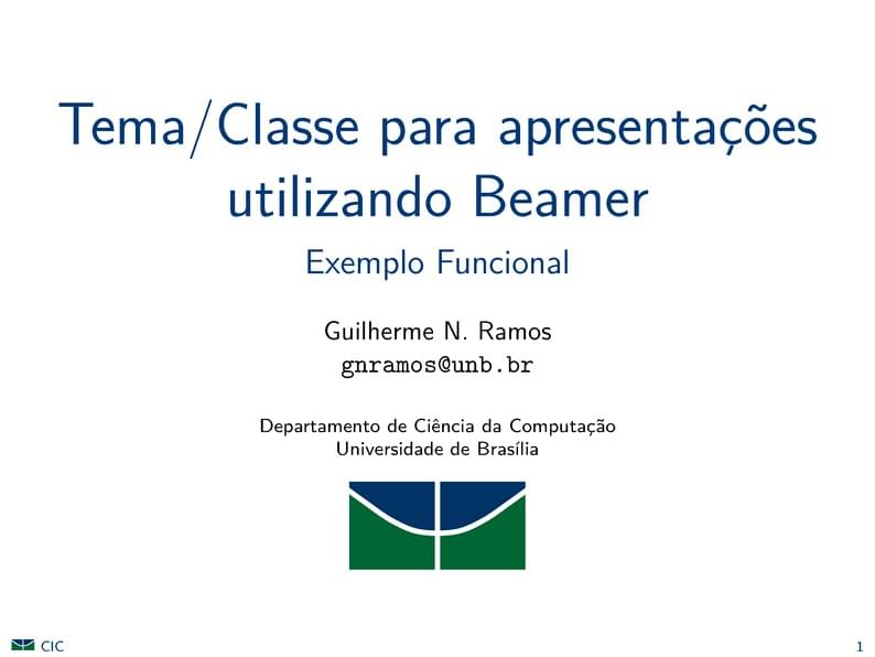 Modelo de Apresentação - CIC UnB