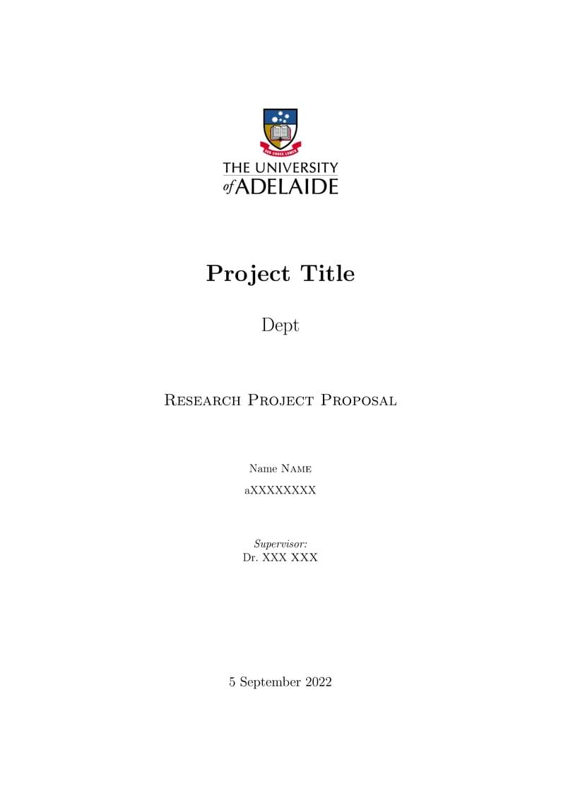 UoA Proposal Template