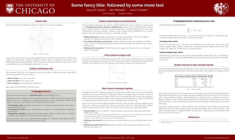 Unofficial Poster Template for UChicago Computer Science