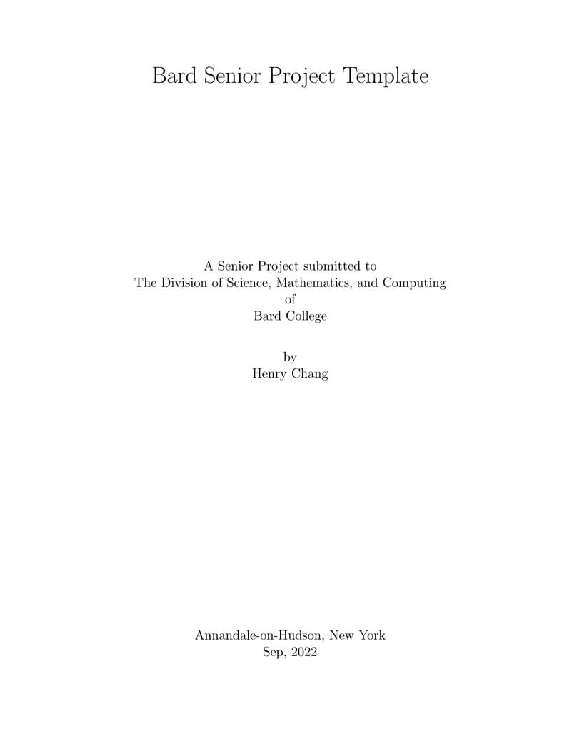 Bard Senior Project Template