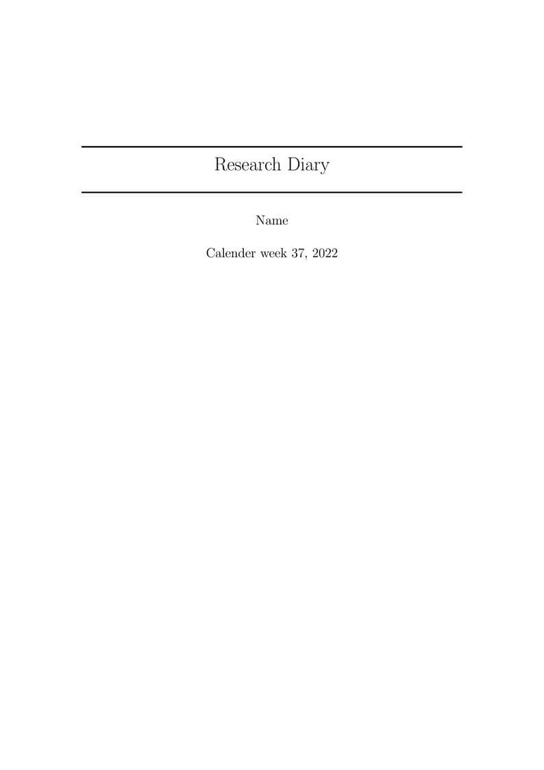 Research Diary Template