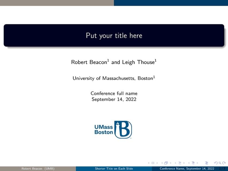 UMass Boston Beamer Template