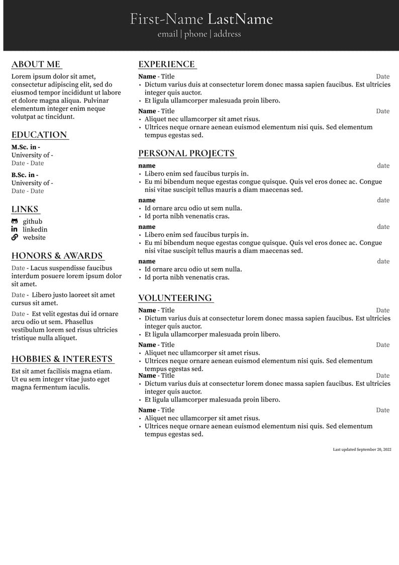Resume / CV