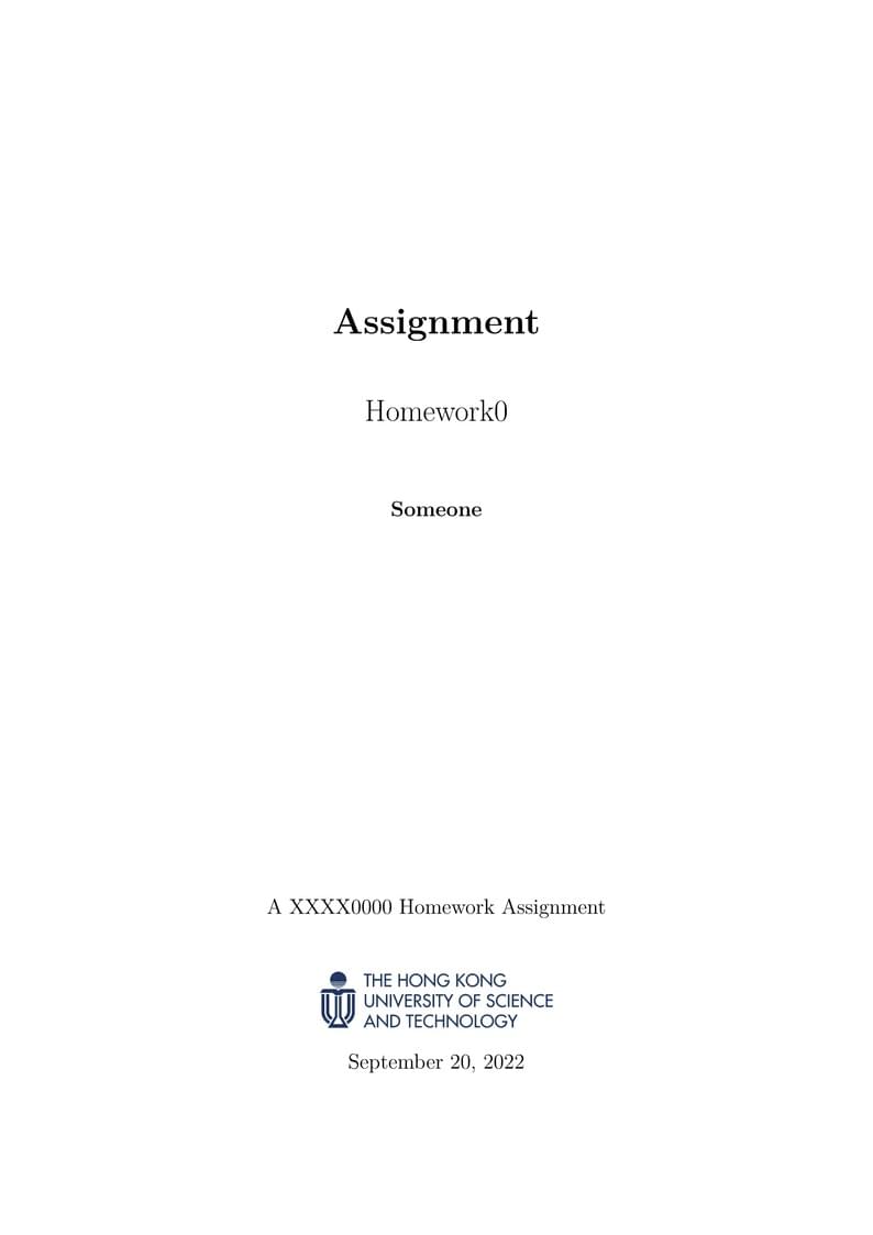 HKUST Assignment Template