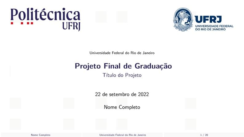 Template Apresentação TCC - POLI/UFRJ