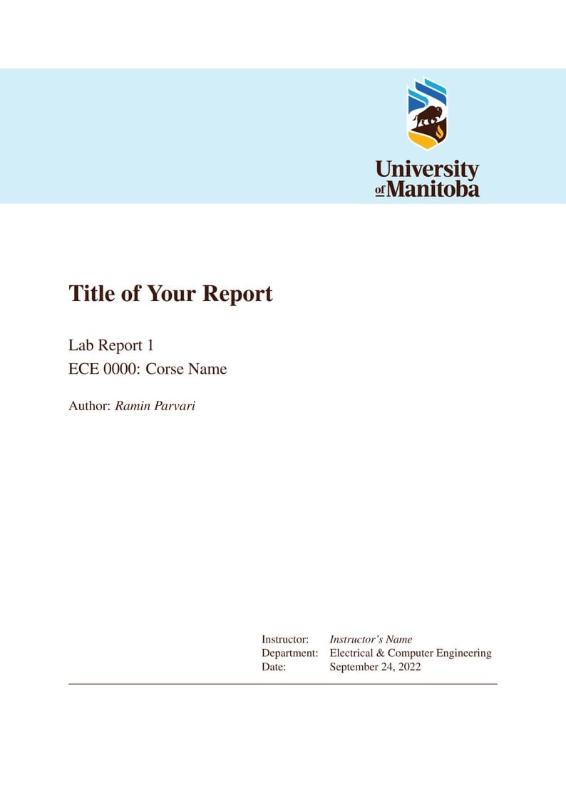UofM Report Template