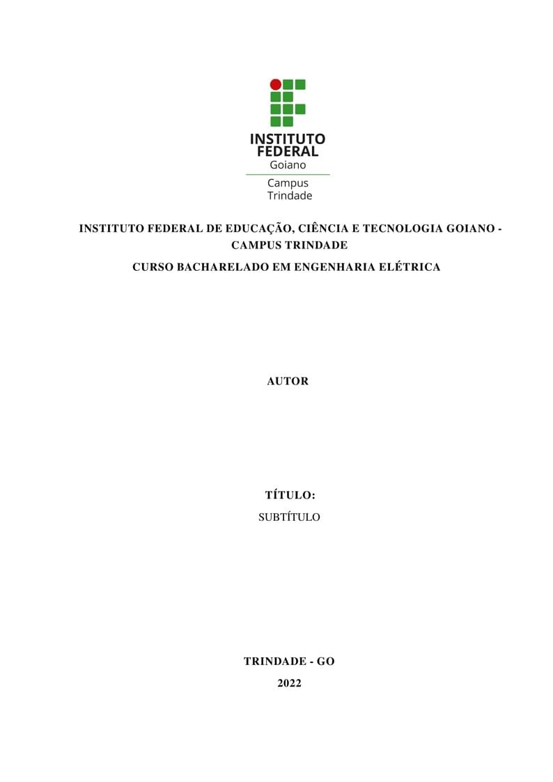 Modelo TCC - IFGoiano Trindade - Engenharia Elétrica
