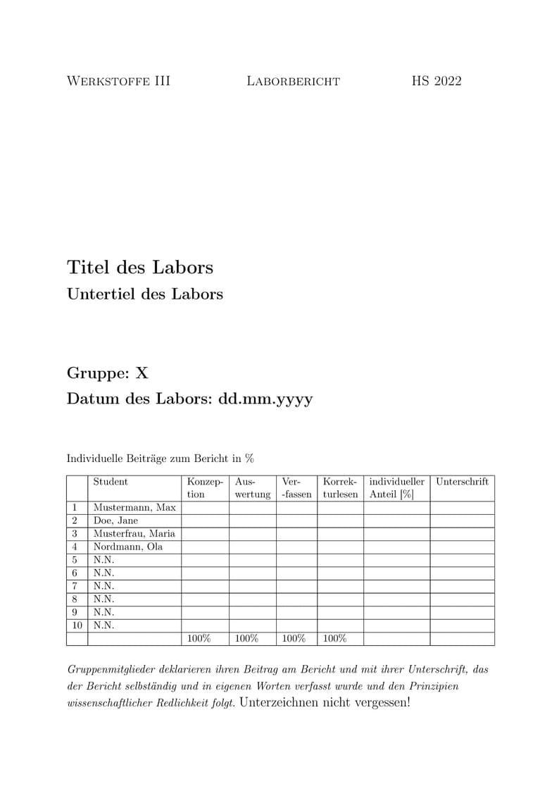 Laborbericht Template IFB 2022