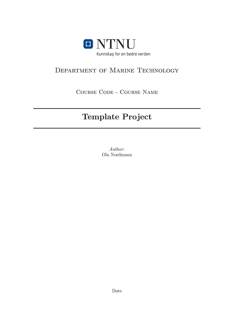 Template Project NTNU