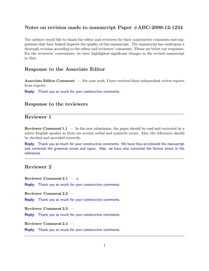journal response letter