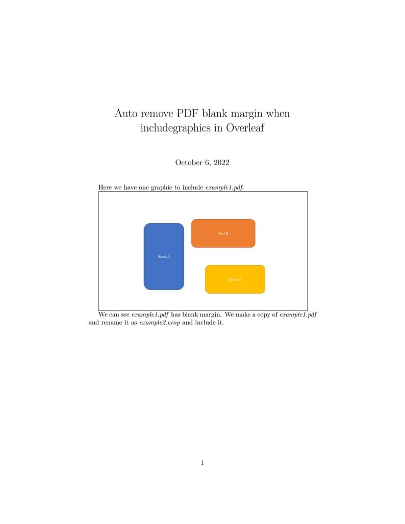 Auto remove PDF blank margin when includegraphics