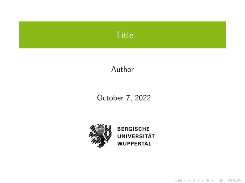 Universität Wuppertal Presentation Template