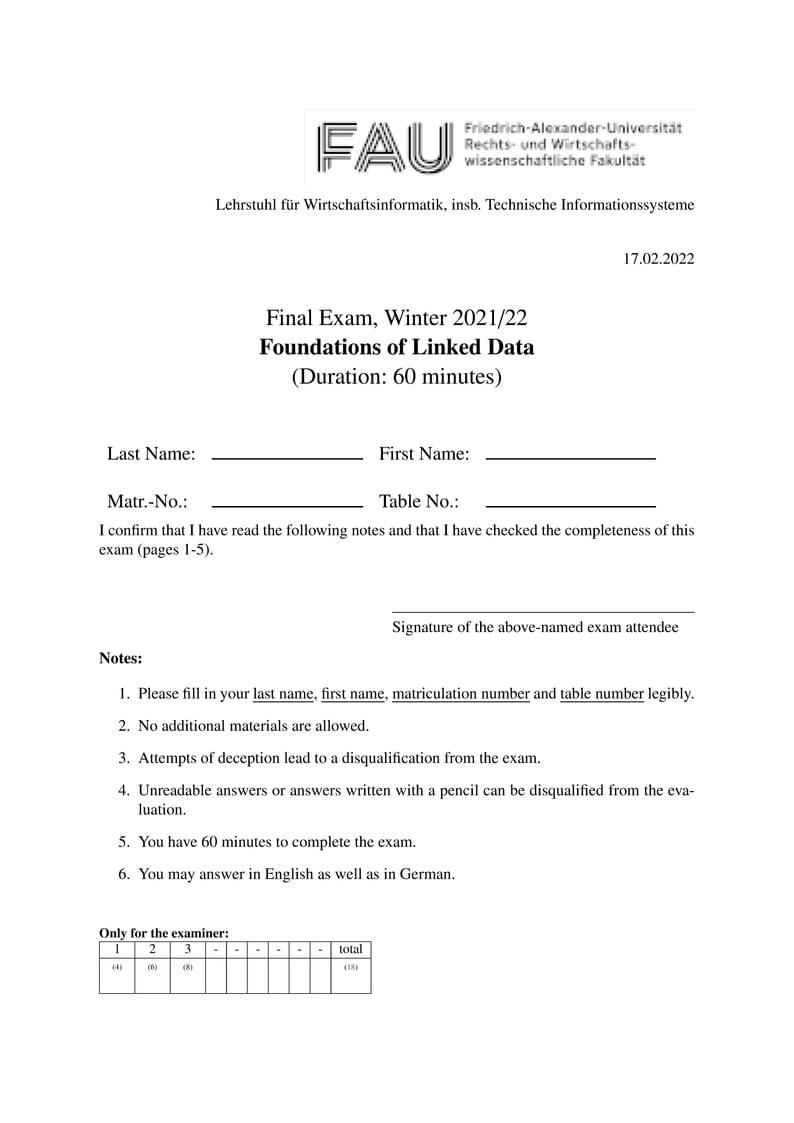 Exam Template