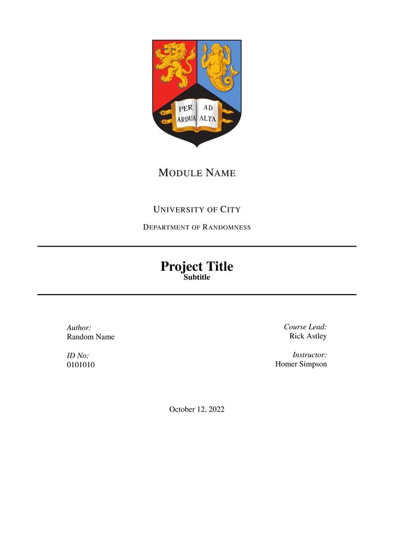 Report Template(UoB)
