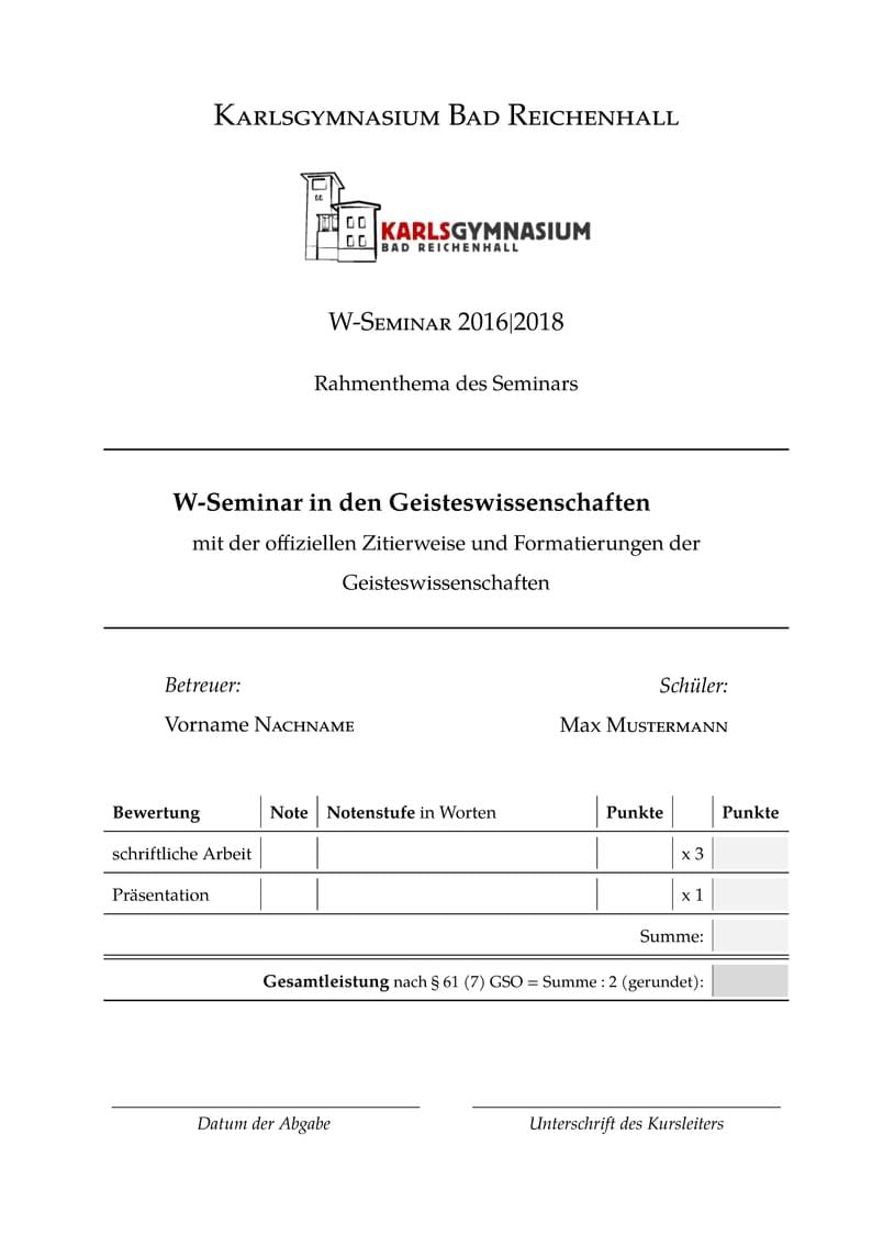 Vorlage W-Seminar (Sprachen)