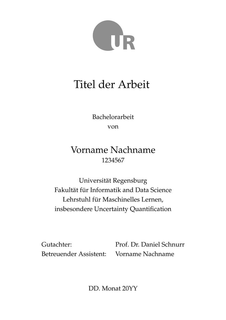 University of Regensburg - MLUQ Thesis Template