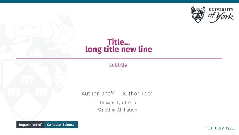 University of York (un)official beamer template