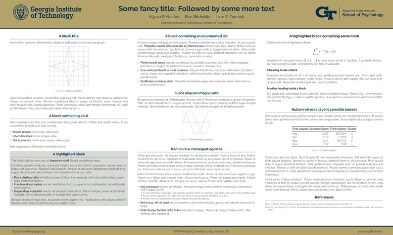 Unofficial APA style Poster Template for Georgia Tech Psychology
