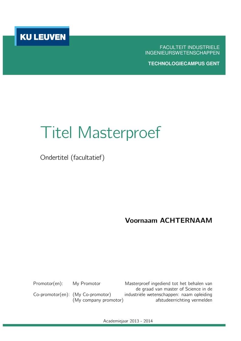 Master Thesis Template KU Leuven