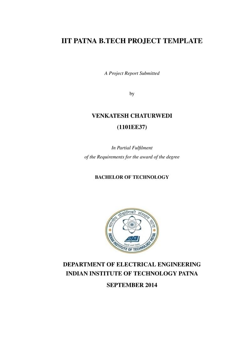 IIT Patna B.Tech Project Template