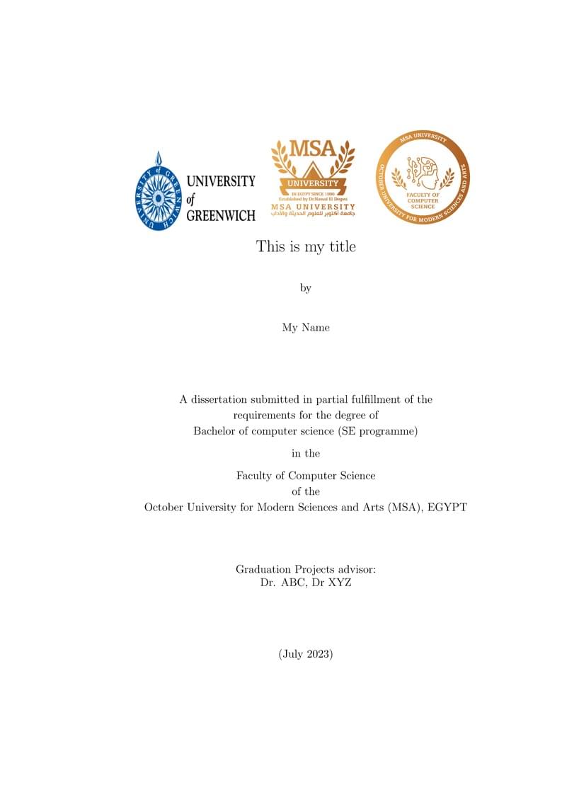 Fall 2022-Spring 2023 October University for Modern Sciences and Arts CS GP Thesis Bsc Template
