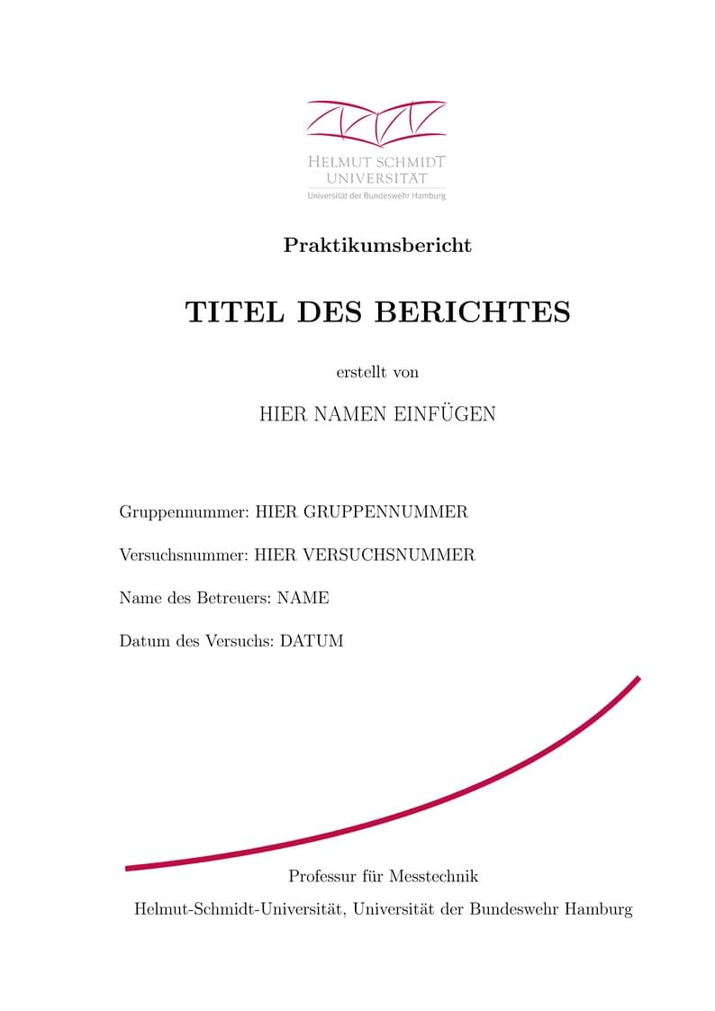 Vorlage Praktikum Messtechnik