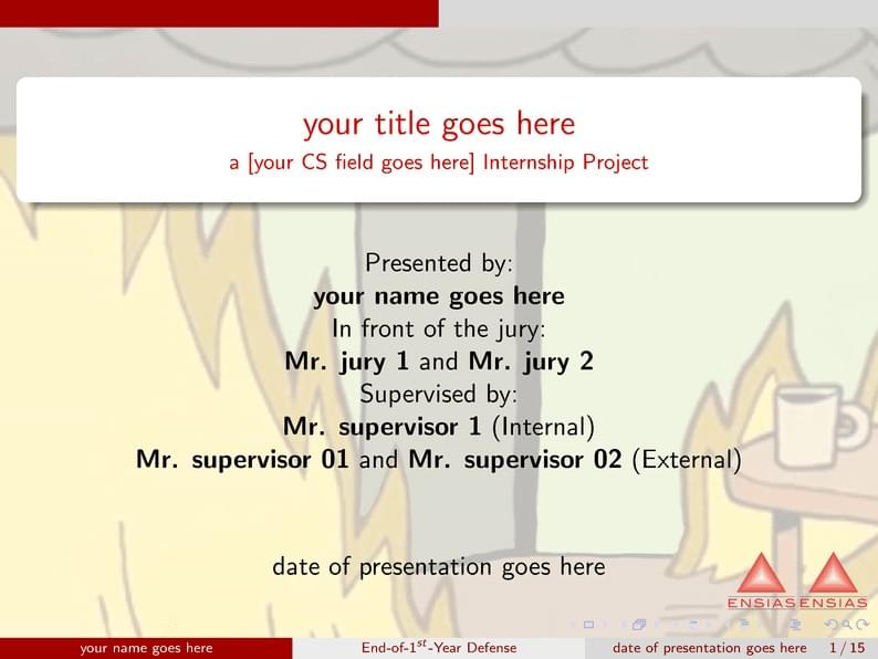 Slideshow template for thesis defense