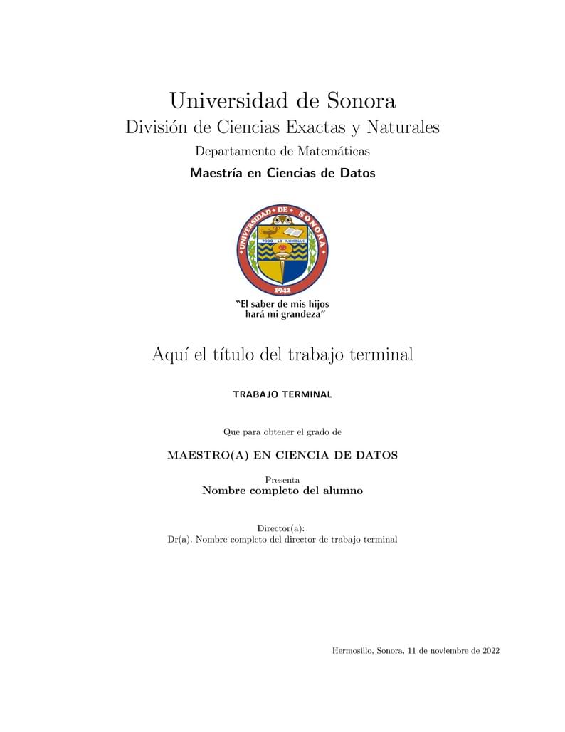 Trabajo terminal por reporte técnico MCD-UNISON