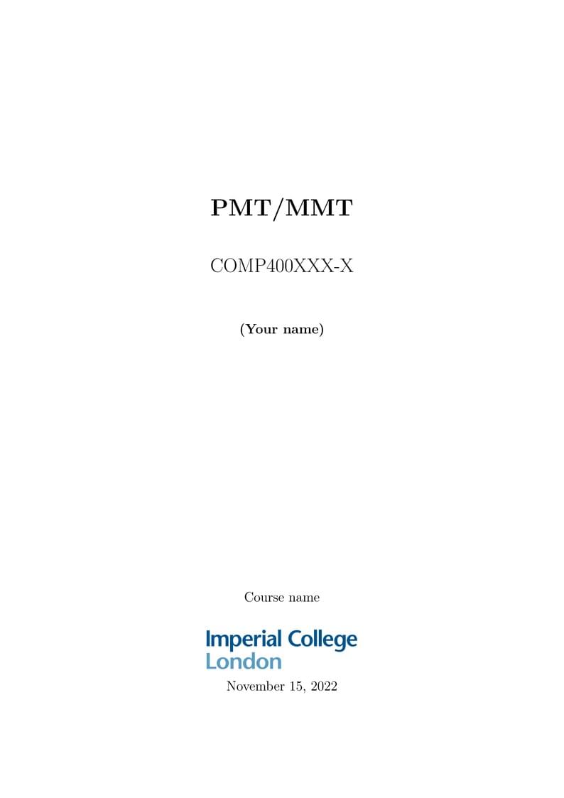 Imperial Assignment Template