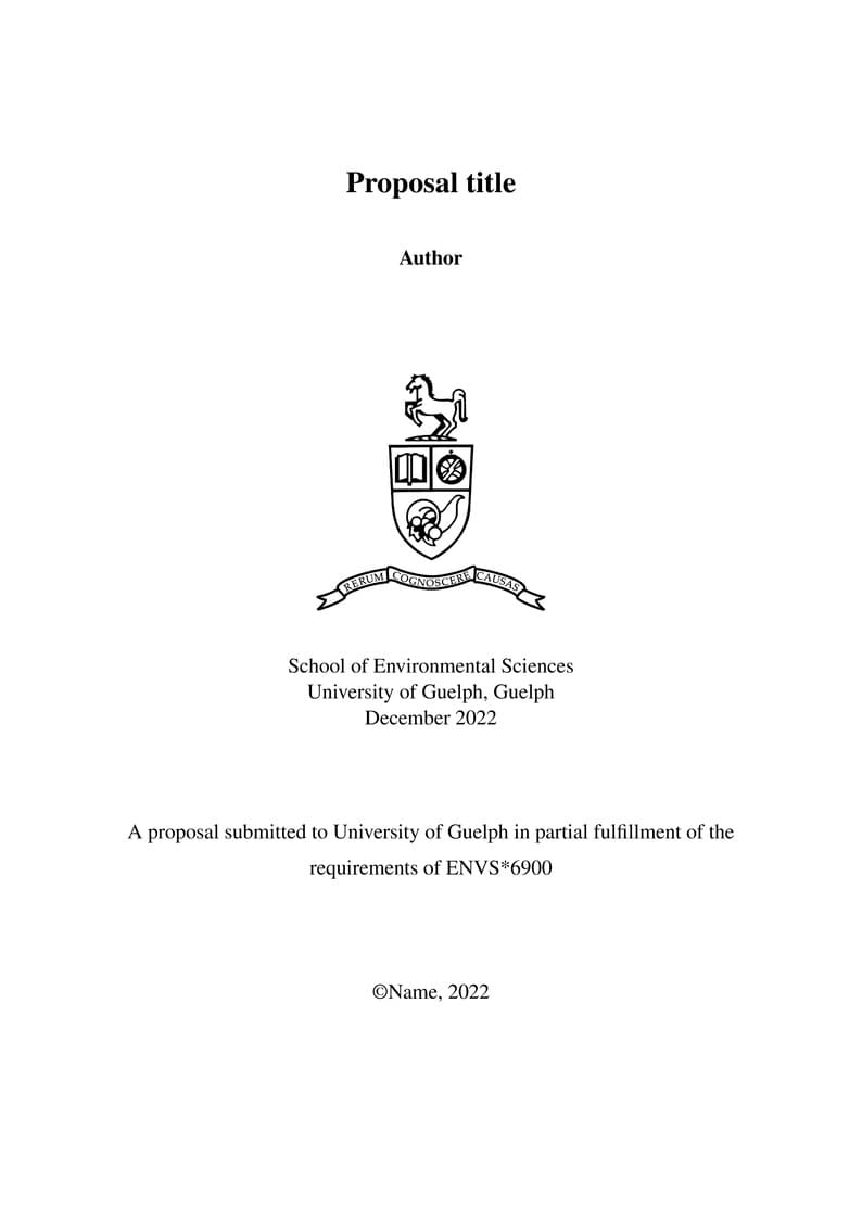 Research proposal template