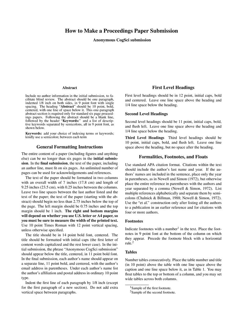 Cognitive Science Society Conference Double-Blind Template with Biber (CogSci)