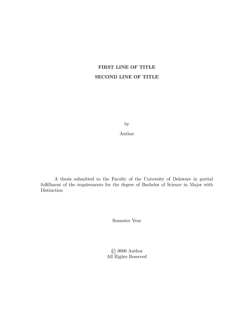 University of Delaware Thesis Template