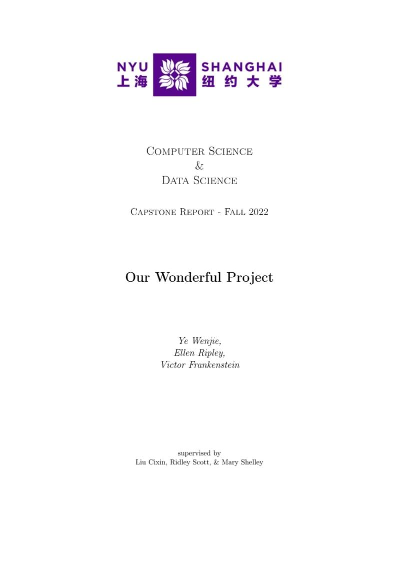 NYUSH DS-CS Capstone Reports Template