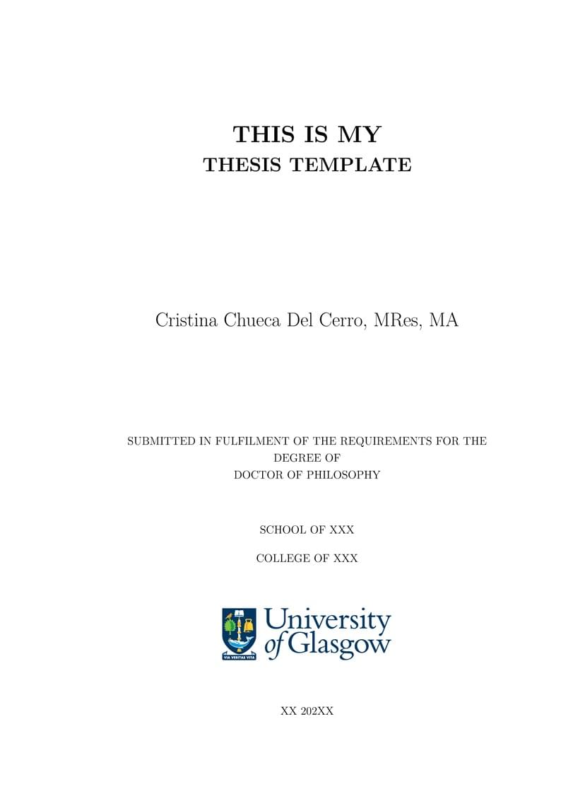 Glasgow University PhD Thesis Template