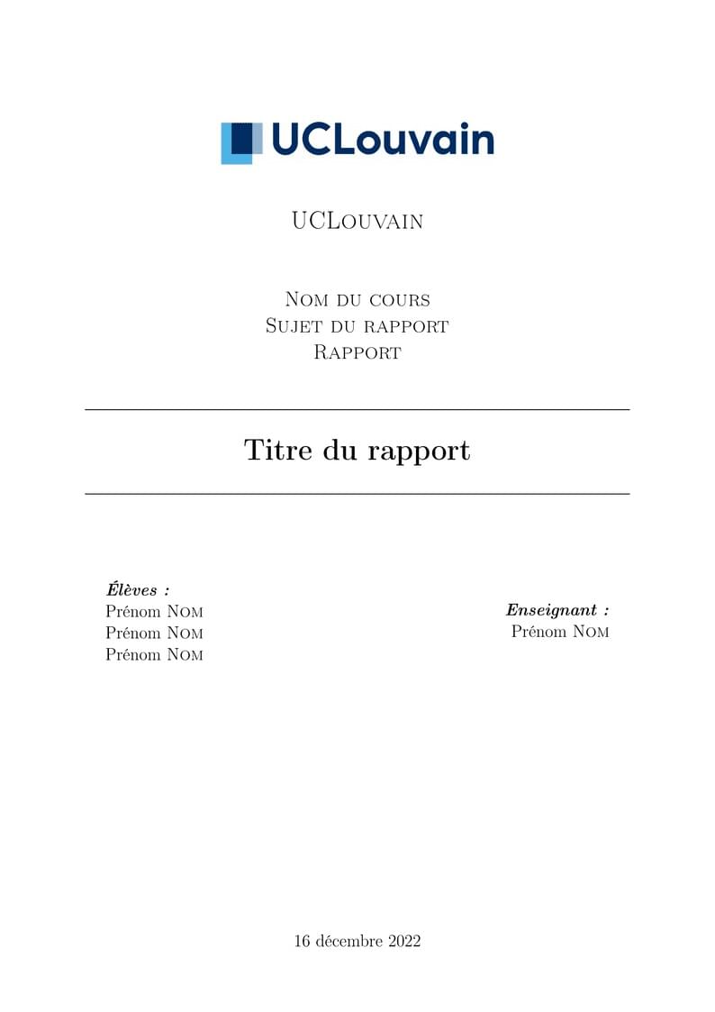 Template Rapport UCL