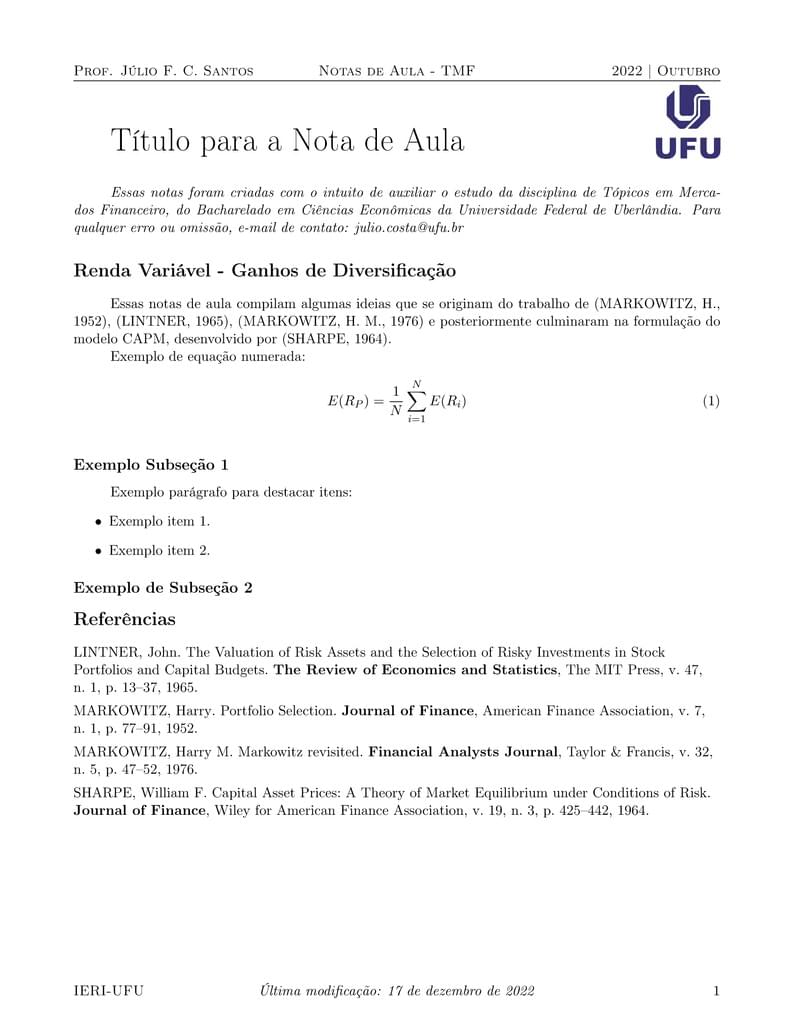 Template para Notas de Aula - TMF - IERI - UFU