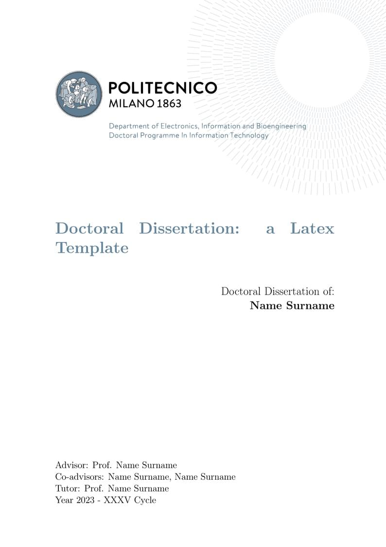 Politecnico di Milano - DEIB PhD Thesis Template