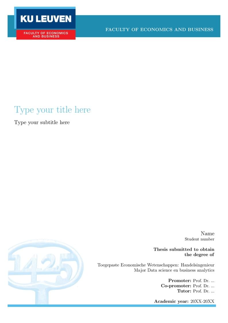 Master thesis KULeuven MAFE