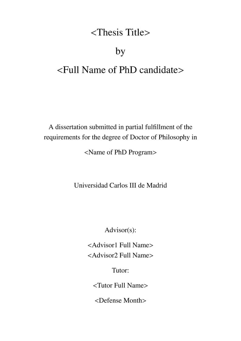PhD Thesis template - UC3M