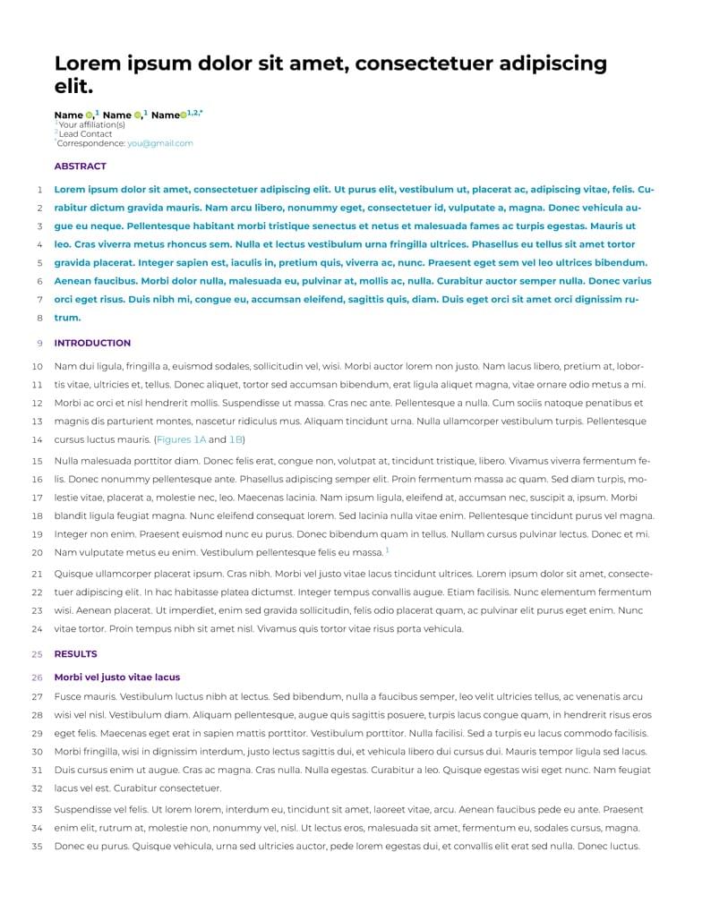 Preprint template