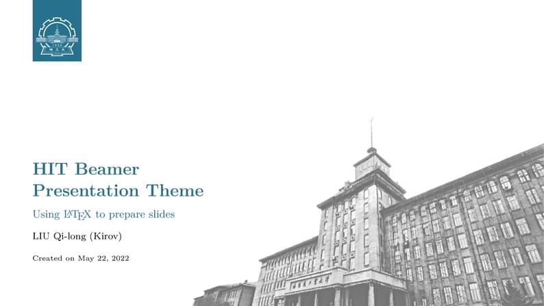 Harbin_Institute_of_Technology (HIT) Beamer Presentation Theme