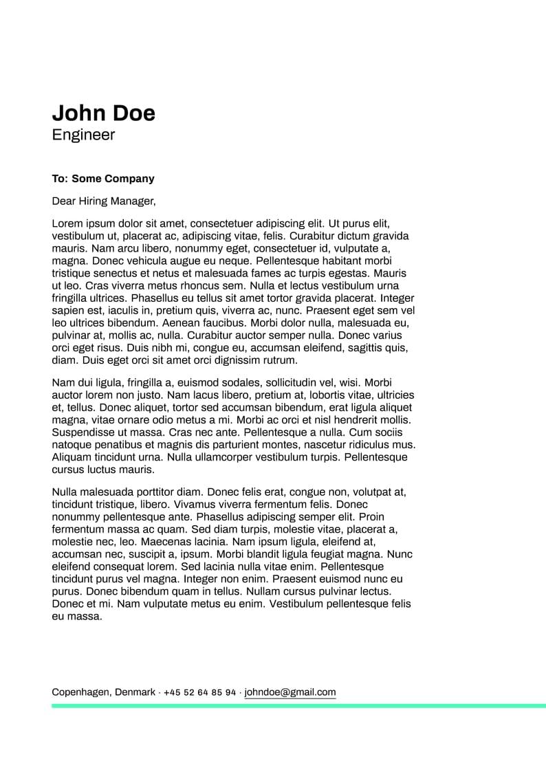 Cover Letter Template