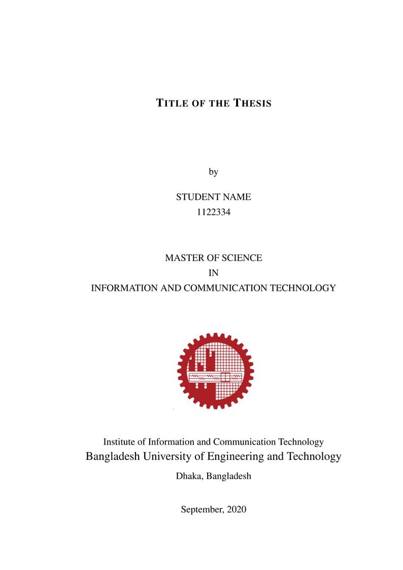 Bangladesh University of Engineering and Technology (BUET) PG THESIS TEMPLATE