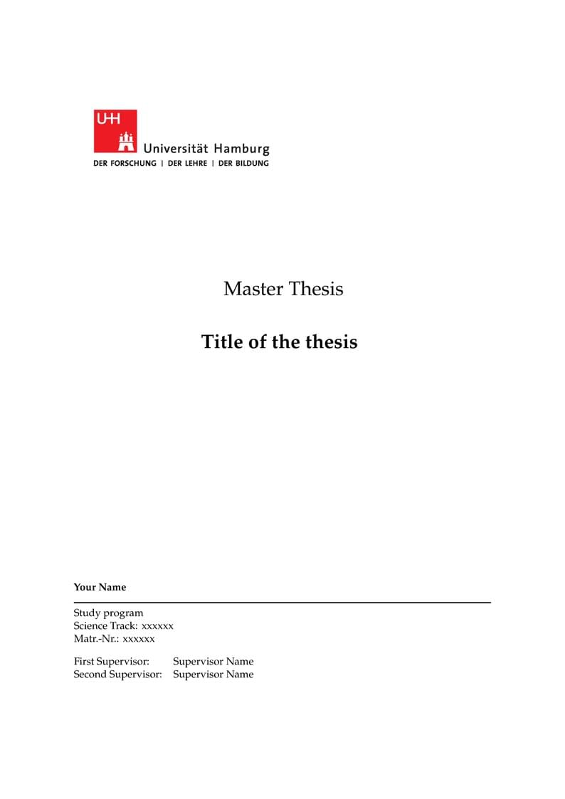 Uni Hamburg earth system sciences  bachelor/master thesis template
