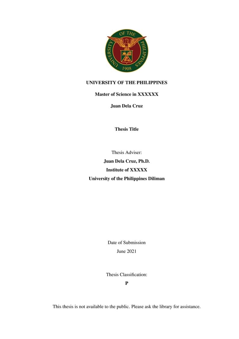 University of the Philippines - Diliman CS Template