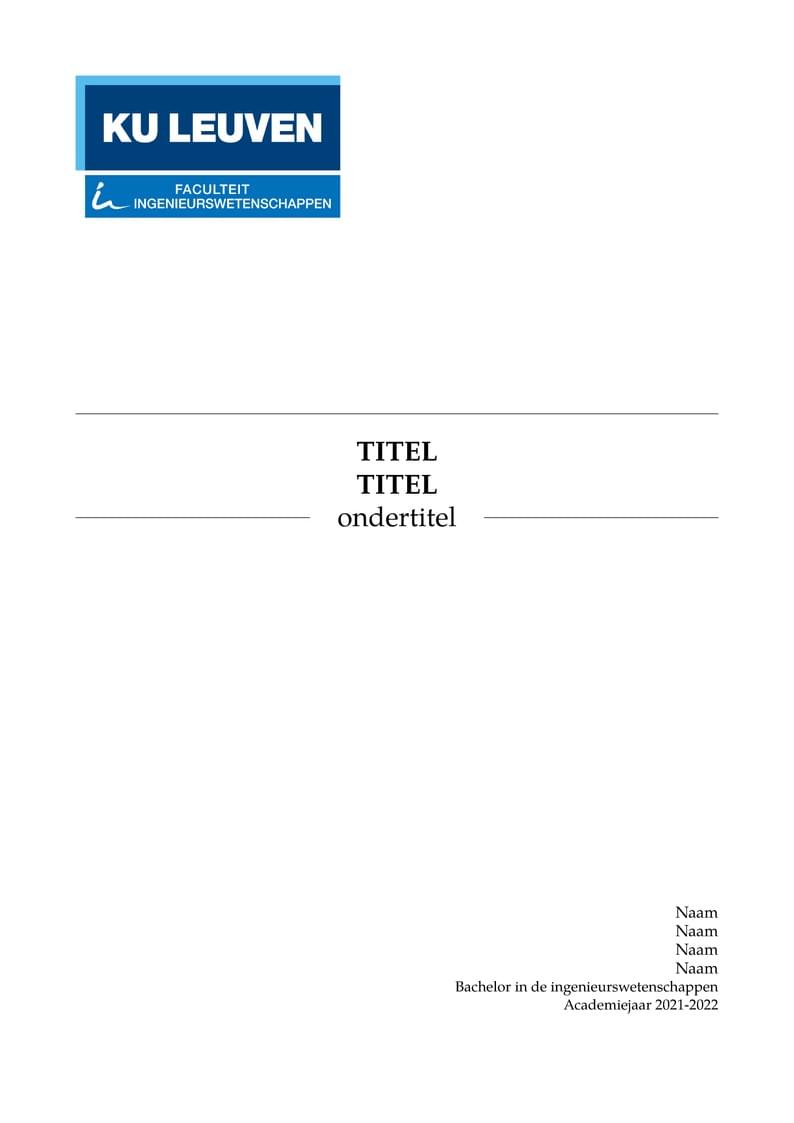 Template KU Leuven Ingenieurswetenschappen