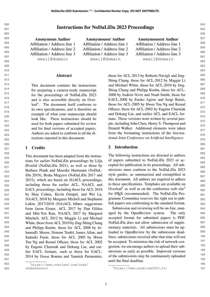 Instructions for NoDaLiDa 2023 Proceedings
